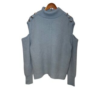 INC International Concepts Woman's Size L  Turtleneck Sweater Light Grey